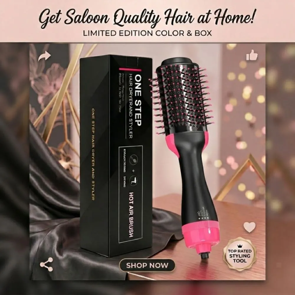 One Step Hair Dryer & Styler 3-in-1 Hot Air Brush - Image 2